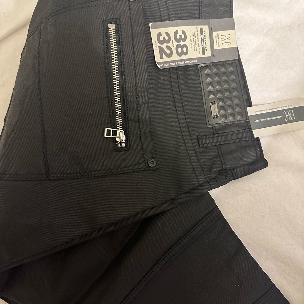 I.N.C Stockholm Skinny Fash Denim pants, Black Wash color - Picture 3 of 5